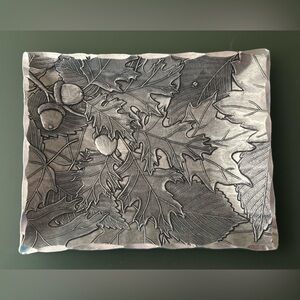 Wendell August Forge Handmade Aluminum Fall Oak Leaves Acorns Small Trinket Dish